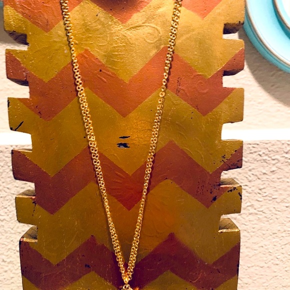 Free People | Gold Tone Statement Necklace With Pink Stone, New - Picture 5 of 8